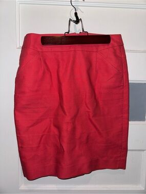 J. Crew Red Pencil Skirt - Sleek Tailored Fit
